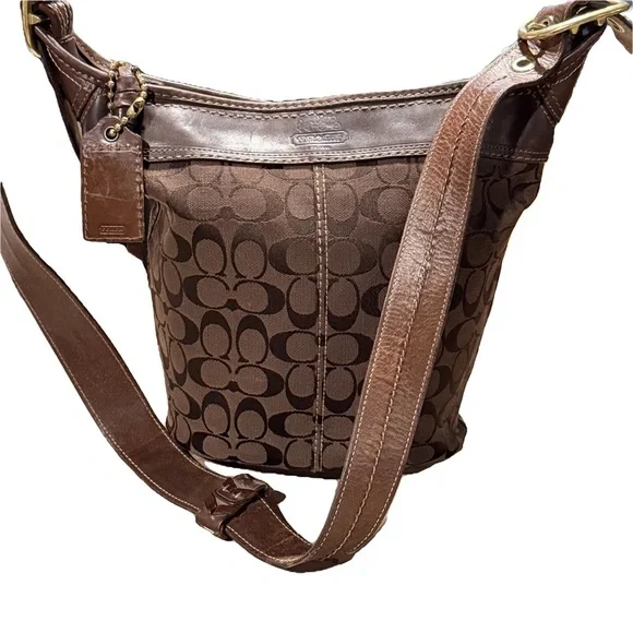 Vintage Coach Bleecker Signature Duffle Bucket Hobo Bag - Picture 5 of 13